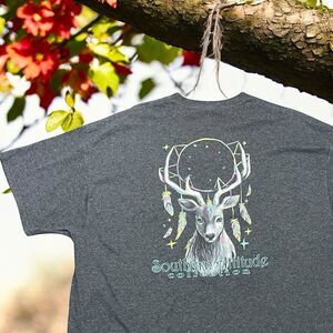 Southern Attitude Unisex Gray T Shirt Size 2XL Short Sleeve Dream Deer Graphic